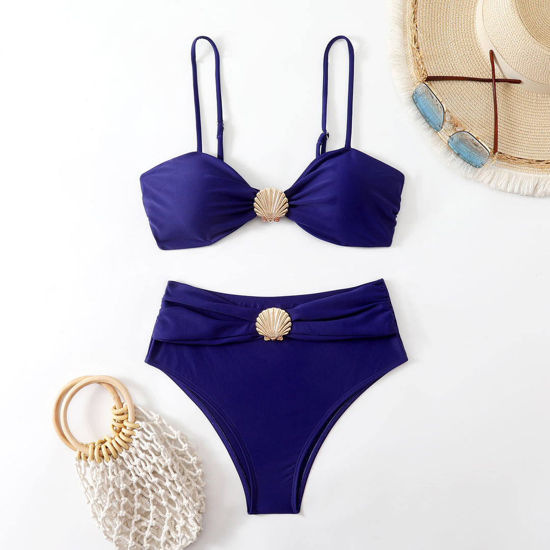 Damen Bikini-Set mit schickem Muschel-Detail und hohem Bund EB