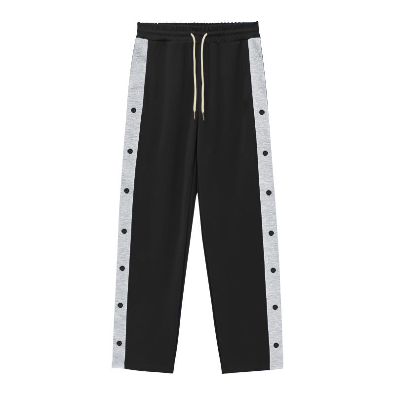 Damen Sportliche Freizeitpants mit Druckknöpfen an den Seiten EB