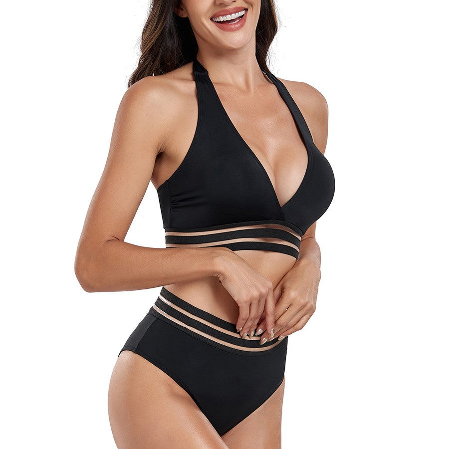 Damen Hochtailliertes Bikini-Set mit innovativem Cut-Out-Design EB