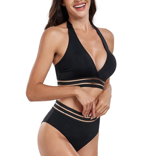 Damen Hochtailliertes Bikini-Set mit innovativem Cut-Out-Design EB