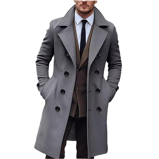 Herren doppelreiher Mantel aus hochwertigem Material EB