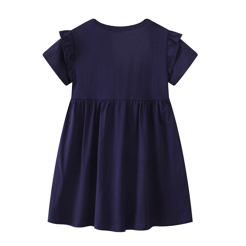 Mädchen T-Shirt Kleid mit glitzerndem Einhornmotiv EB