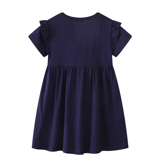 Mädchen T-Shirt Kleid mit glitzerndem Einhornmotiv EB