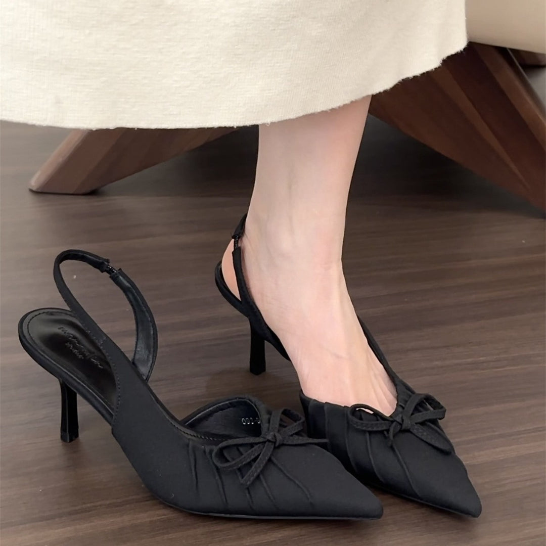 Damen Slingback-Pumps mit zartem Schleifen-Detail und elegantem Absatz EB