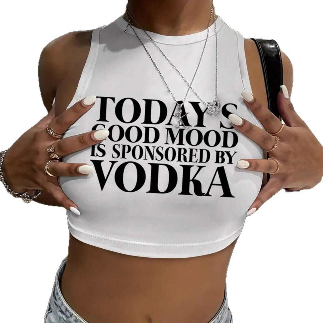 Damen Crop-Top mit inspirierendem Schriftzug und figurbetontem Design EB
