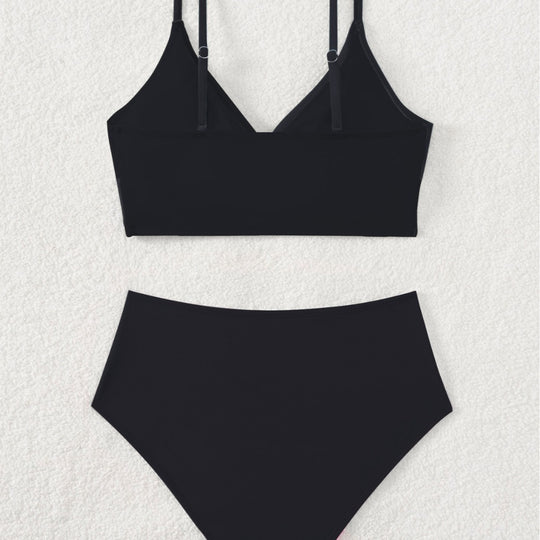 Damen Hochtaillierter Bikini mit überkreuztem Oberteil und eleganten Raffungselementen EB