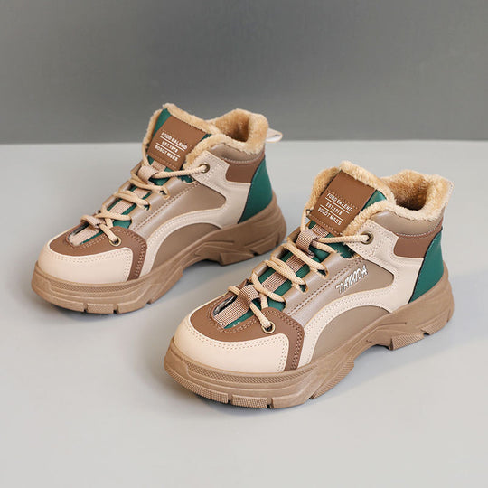 Damen warme High-Top Sneaker mit kuscheligem Innenfutter EB