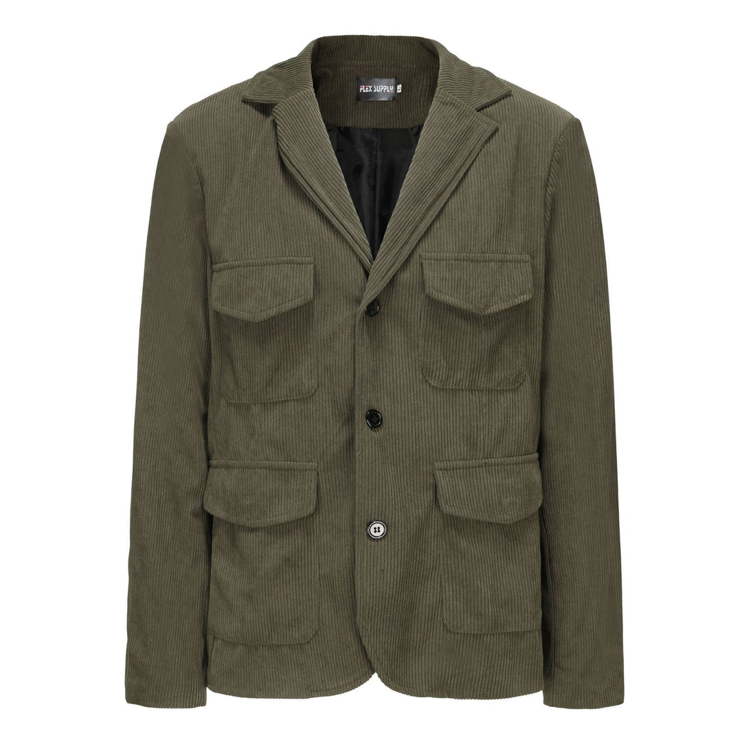 Damen lässige Cordjacke mit aufgesetzten Taschen EB