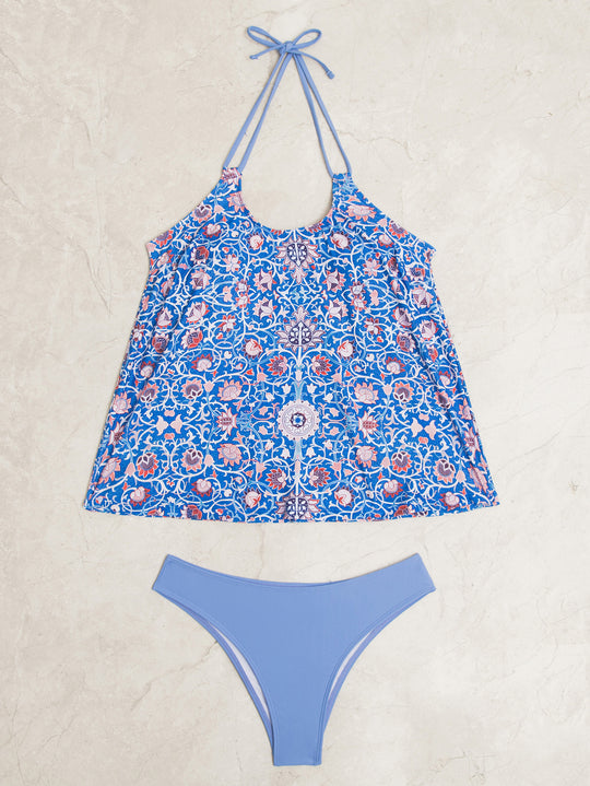 Damen Tankini-Set mit modischem Muster und lässigem Schnitt EB