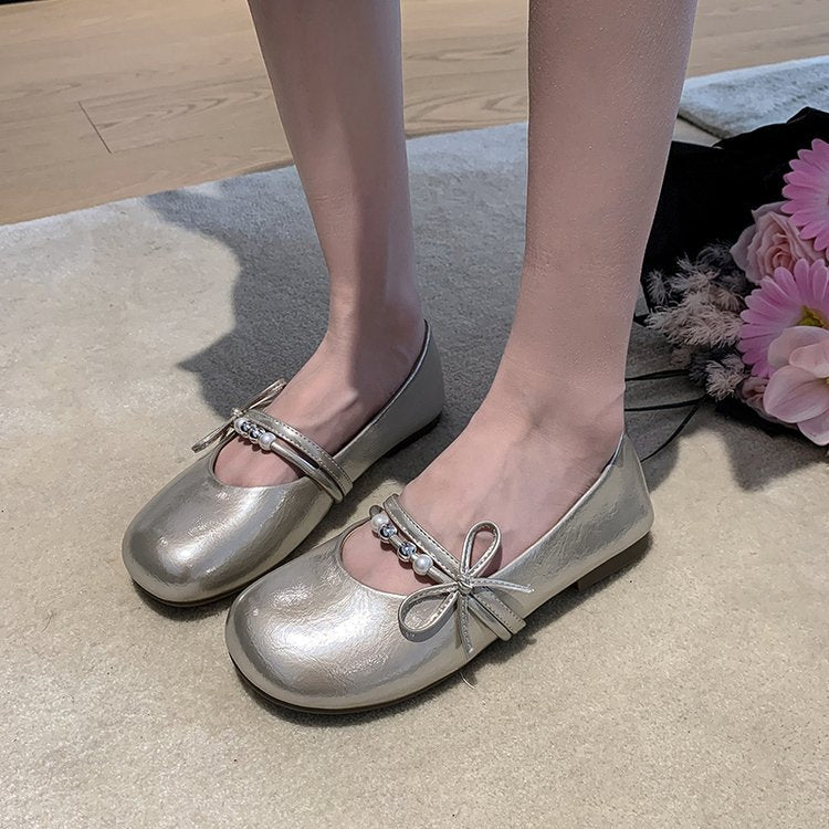 Damen Ballerinas mit Schmuckdetail und elegantem Riemen EB