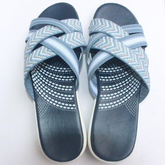 Damen Bequeme Riemchen-Sandalen mit ergonomischem Fußbett EB