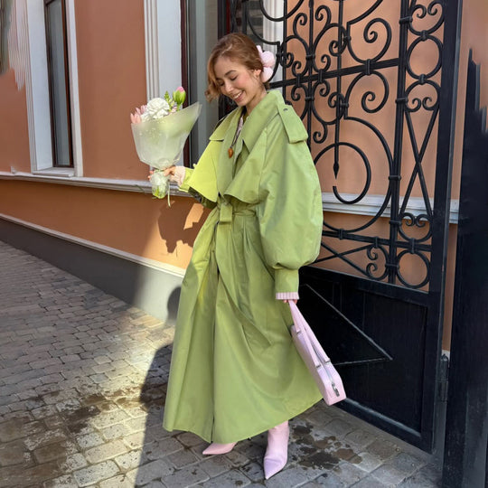Damen Oversized Trenchcoat mit voluminösen Ärmeln EB