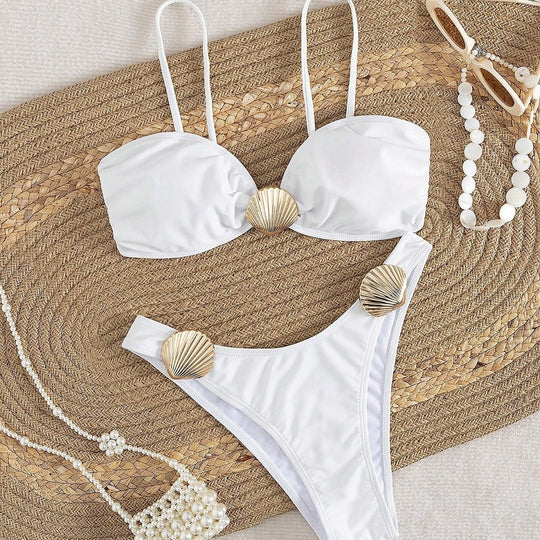 Damen Bikini-Set mit raffinierten Muscheldetails EB