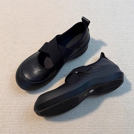 Damen Ballerinas mit elastischem Kreuzband und dämpfender Sohle EB