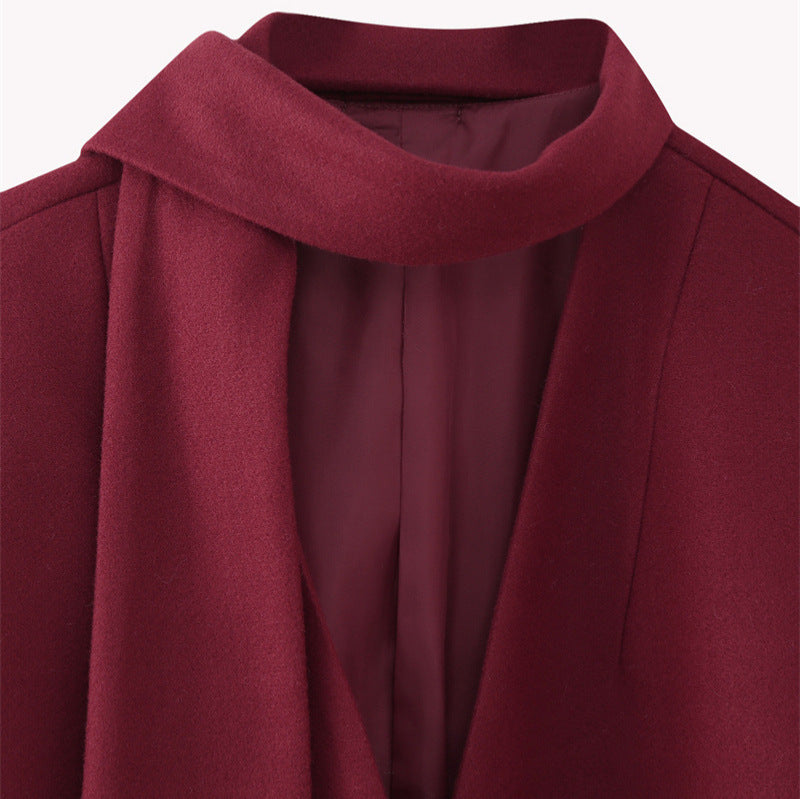Damen modische Blazerjacke mit abnehmbarer Schalkragen EB