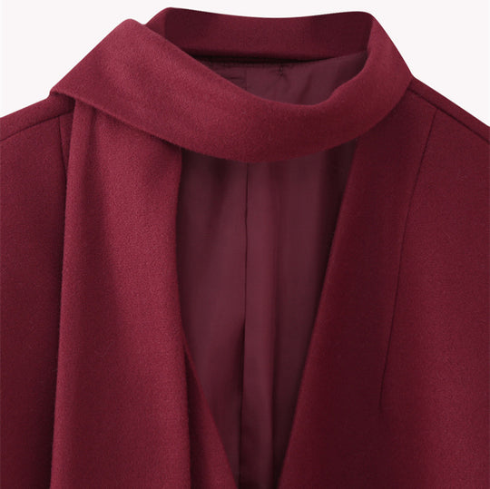 Damen modische Blazerjacke mit abnehmbarer Schalkragen EB