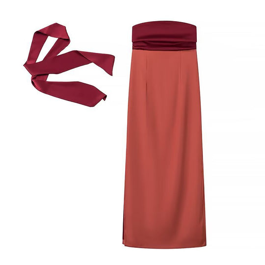 Damen Maxikleid mit schickem Taillenausschnitt und fließendem Design EB