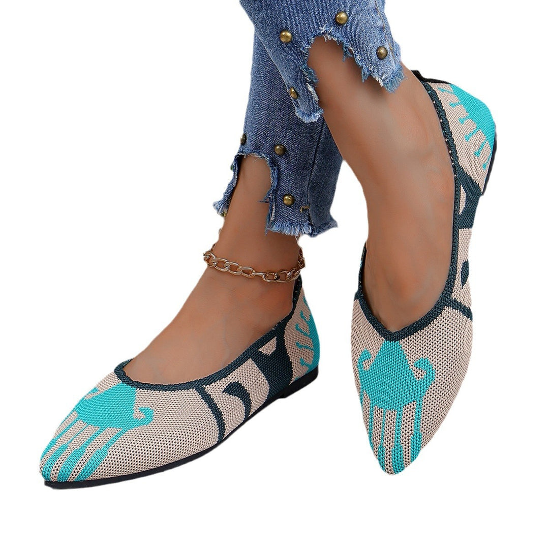 Damen Ballerinas mit modernem Leopardenmuster und bequemer Sohle EB