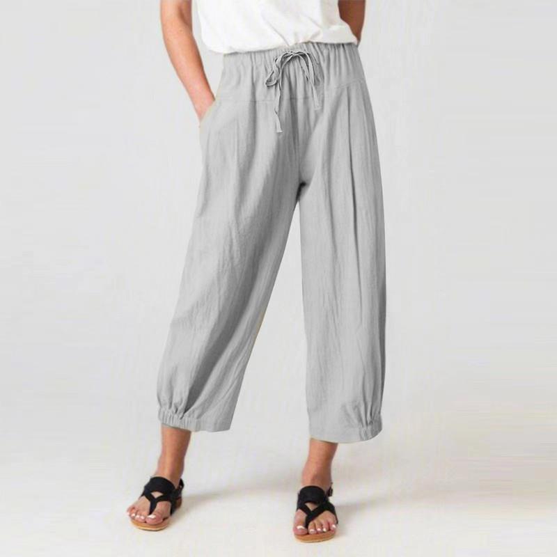Damen Leichte Culotte-Hose mit elastischem Bund und praktischen Seitentaschen EB