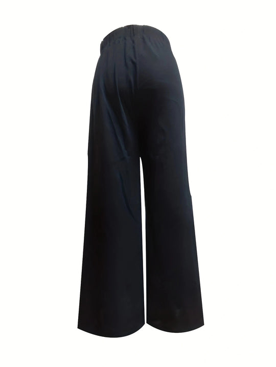 Damen Weite Sommerhose mit elastischem Bund und lockerer Passform EB