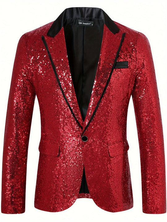 Herren Glamouröser Paillettenblazer EB