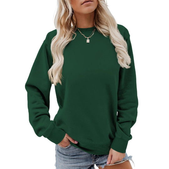 Damen nan lässiges Oversize Sweatshirt mit Rundhalsausschnitt und weichem Baumwollfleece EB