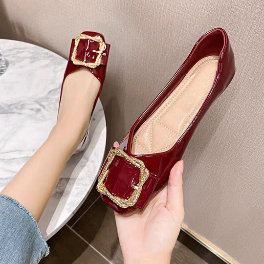 Damen elegante Ballerinas mit dekorativer Schnalle EB