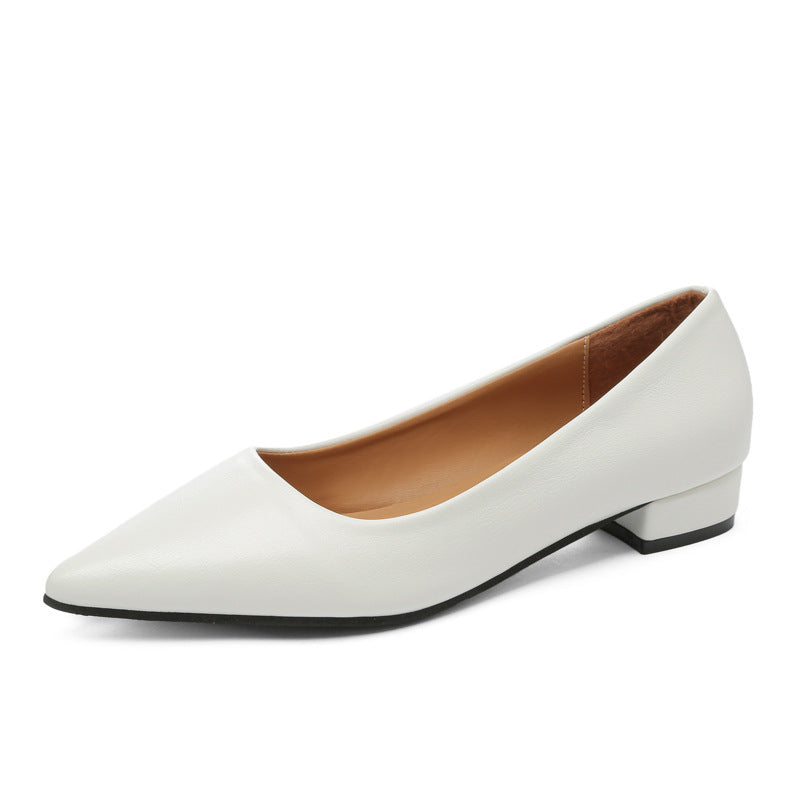 Damen klassische Ballerinas mit elegantem spitzen Design und bequemem Blockabsatz EB