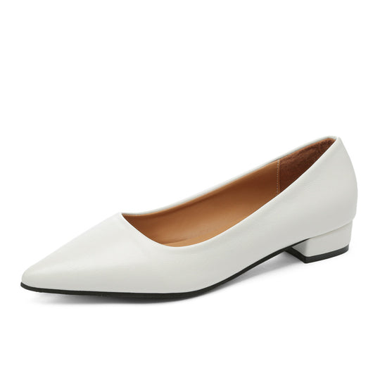 Damen klassische Ballerinas mit elegantem spitzen Design und bequemem Blockabsatz EB