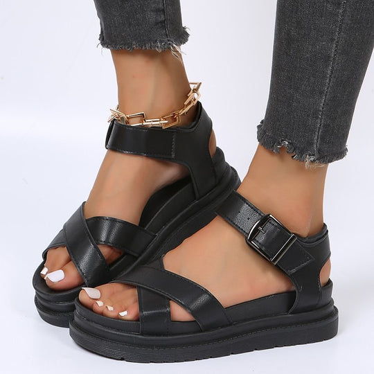Damen Sandalen mit verstellbarem Riemen und rutschfester Sohle EB