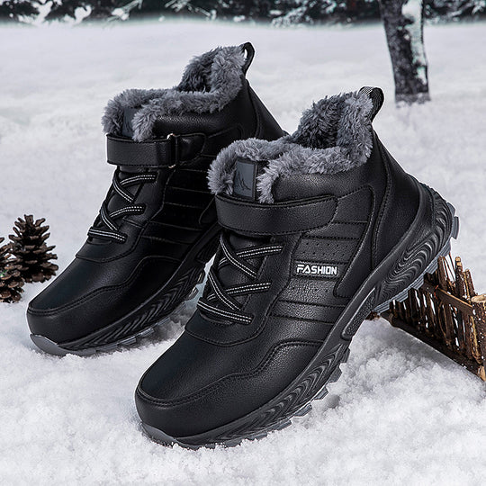 Damen Warmgefütterte Winterstiefel mit rutschfester Sohle und Klettverschluss EB