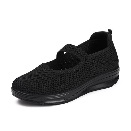 Damen Slip-On Sneakers mit atmungsaktiver Netzstruktur und dämpfender Sohle EB