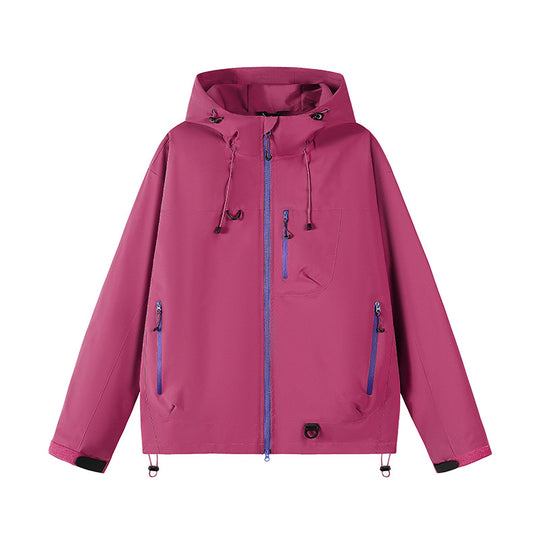 Damen technische Outdoor-Jacke mit Material und verstellbarem Kapuzensystem EB