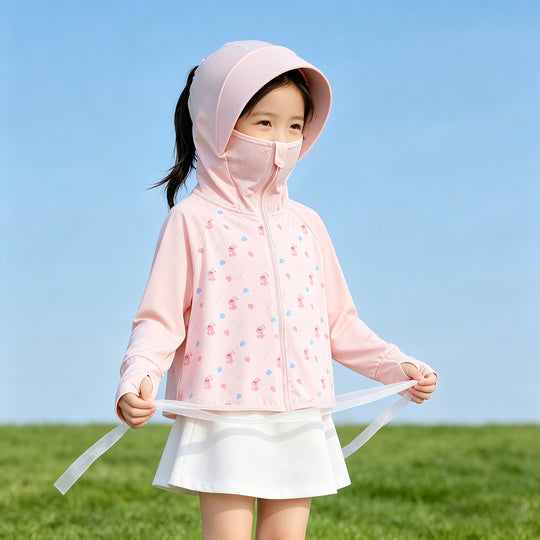 Mädchen multifunktionale Sonnenjacke mit Kapuze EB