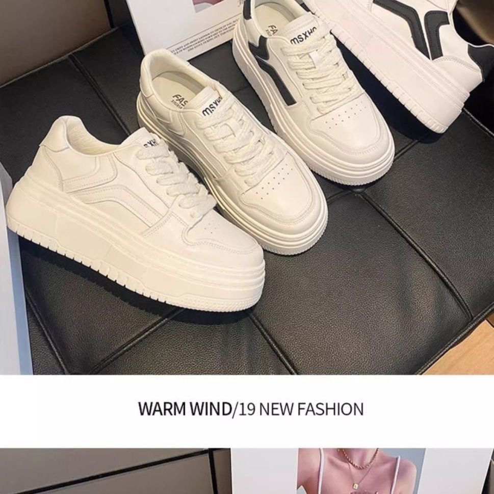 Damen modische Plattform-Sneaker mit kontrastierenden Details EB