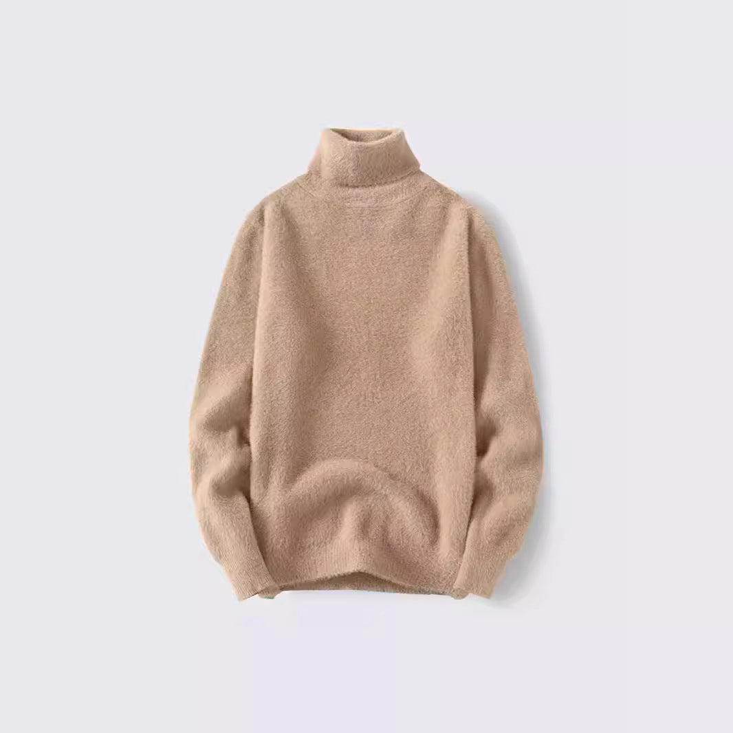 Herren warmer Rollkragenpullover aus weichem Strickstoff EB