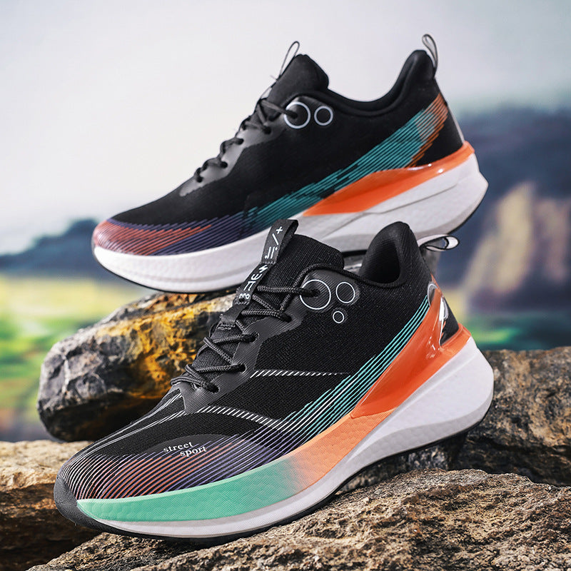 Unisex leichte Straßensneaker mit atmungsaktivem Strickobermaterial, reaktiver Hohlkern-Zwischensohle und griffiger Profilaußensohle EB