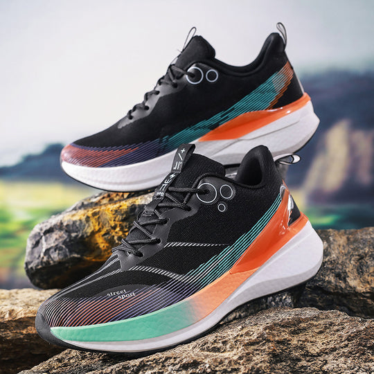 Unisex leichte Straßensneaker mit atmungsaktivem Strickobermaterial, reaktiver Hohlkern-Zwischensohle und griffiger Profilaußensohle EB