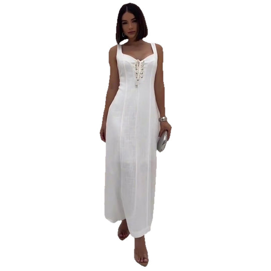 Damen Abendkleid mit modischen Schnürdetails und elegantem Schnitt EB