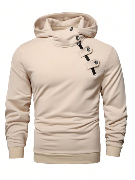 Herren Hoodie mit innovativem Kragen und praktischer Taschenlösung EB