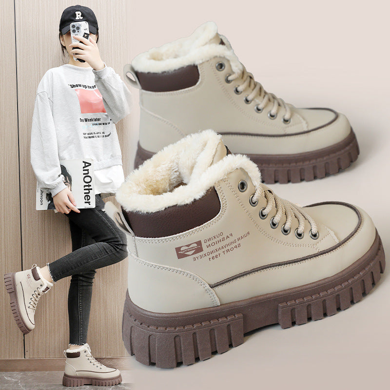 Damen High-Top Winterstiefel mit kuscheligem Innenfutter und rutschfester Profilsohle EB