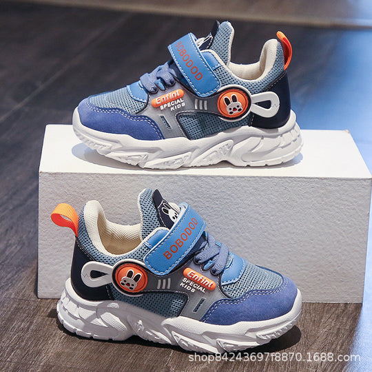Damen Sportliche Kindersneaker mit praktischen Klettverschlüssen und niedlichen Applikationen EB