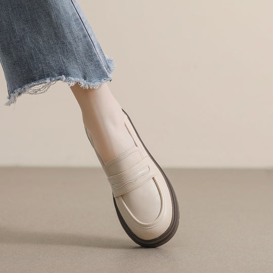Damen Mokassin-Schuhe mit modischer Schnallenverzierung und komfortablem Blockabsatz EB