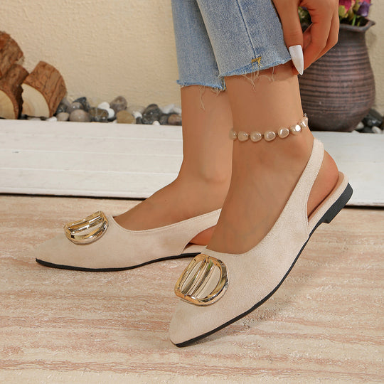 Damen Elegante Slingback-Ballerinas mit raffiniertem Schmuckdetail EB