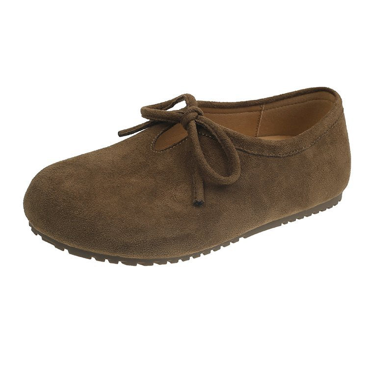 Damen bequeme Filzschuhe mit dekorativem Schnürdetail EB