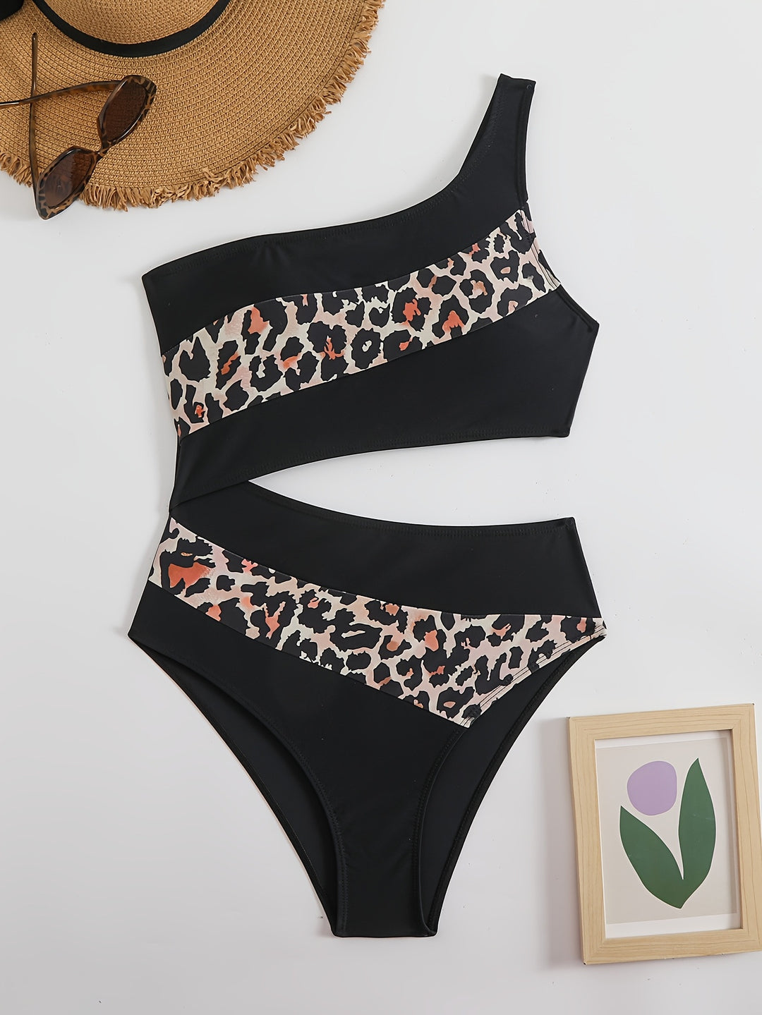 Damen Elegantes Bikini-Set mit tierischem Muster EB