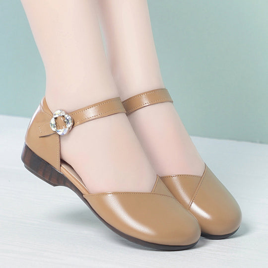 Damen Komfortable Riemchenballerinas mit modischer Schnalle EB