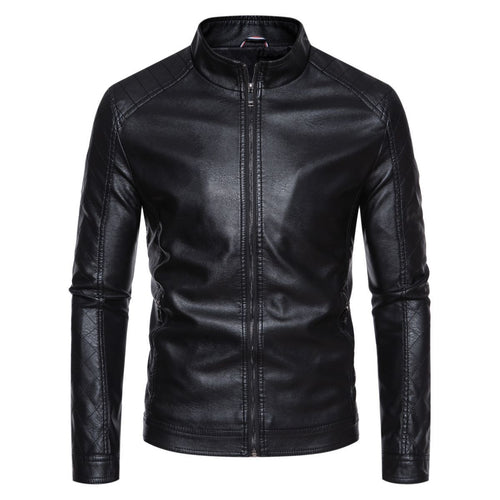 Herren hochwertige Kunstlederjacke mit gesteppter Schulterpartie EB