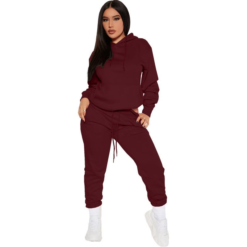 Damen nan zweiteiliges Lounge-Set mit Kapuzenpullover und High-Waist Jogginghose aus weichem French Terry EB