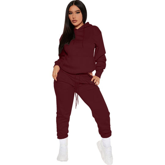 Damen nan zweiteiliges Lounge-Set mit Kapuzenpullover und High-Waist Jogginghose aus weichem French Terry EB